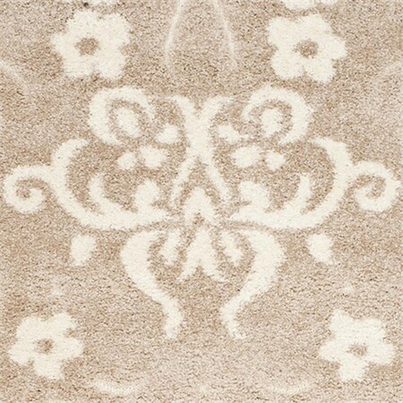 Safavieh 5 ft. 3 in. x 7 ft. 6 in. Medium Rectangle Beige and Cream Florida Shag Rug SG457-1311-5